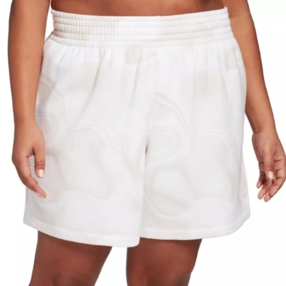 DSG X TWITCH + ALLISON Women's Long Fleece Shorts white and tan color - Picture 3 of 9